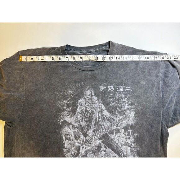 Misfits x Junji Ito T-Shirt XL Gray Mineral Wash Bass Zombie Jerry Only Rare - Picture 3 of 10